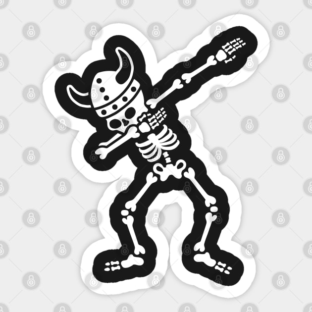 Skeleton Dab Dabbing Viking Sticker by LaundryFactory